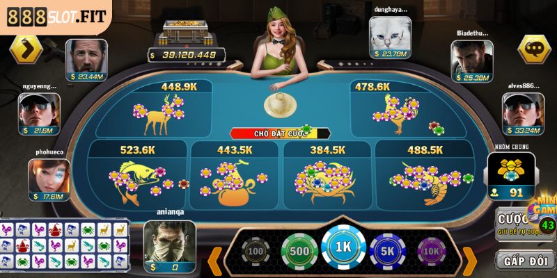 Bầu Cua 888SLOT - Sức Hút Trò Dân Gian Trên Nền Tảng Online 3 Rải thảm nhiều ô cược bầu cua 888SLOT