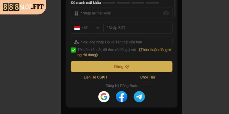 Đăng ký 888SLOT thuận lợi với các điều khoản
